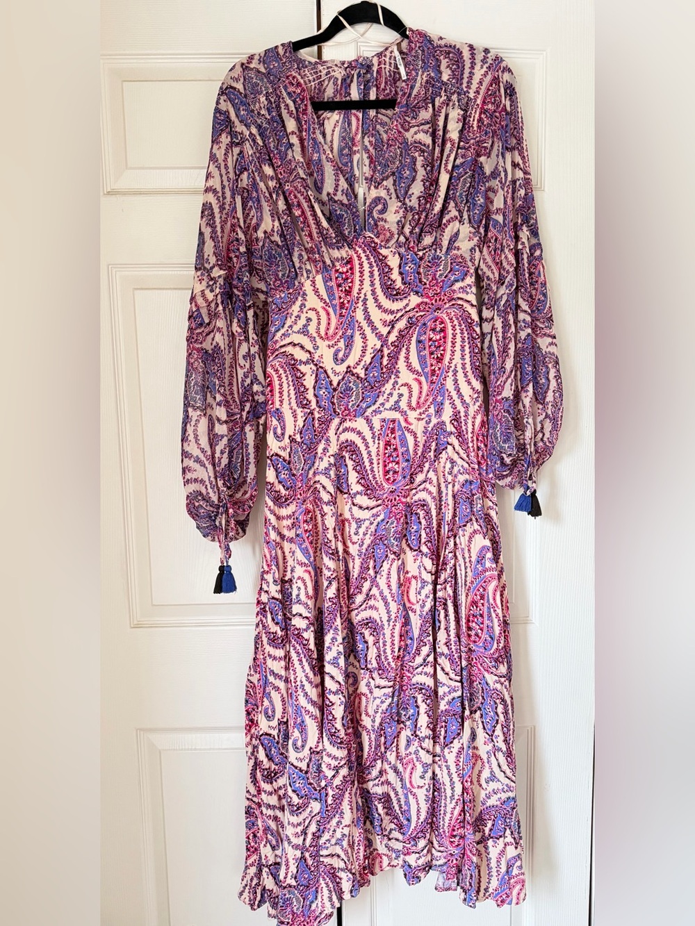 Free People Bohemian Pink & Purple Paisley Maxi Dress - Picture 4 of 6